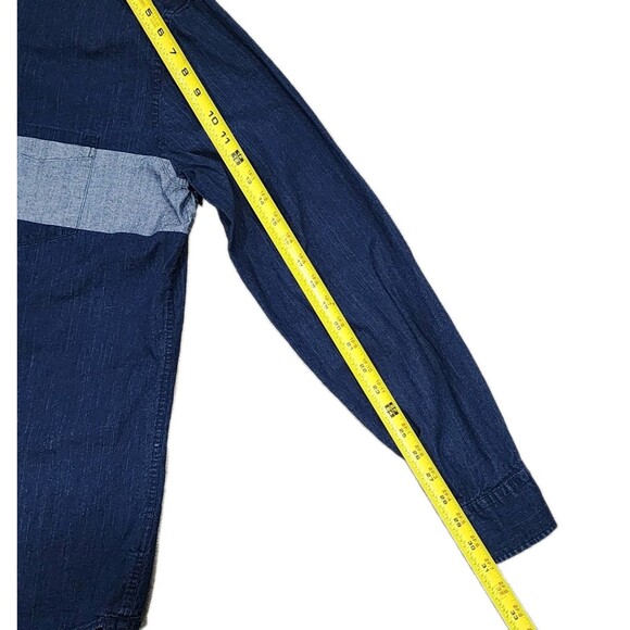 AEO Men’s Premium Indigo Classic Fit Denim Shirt Large - Picture 4 of 7